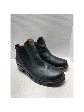 Think! Deni Forest Green Leather Chelsea Ankle Boots 40.5 9.5 87184-61